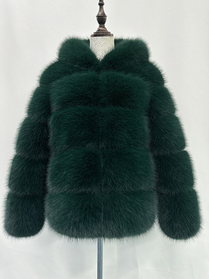 Ropa de mujer Venta caliente de piel Otoño e invierno nuevo abrigo de piel de zorro abrigo con capucha de empalme cálido informal para mujer_voghion.com