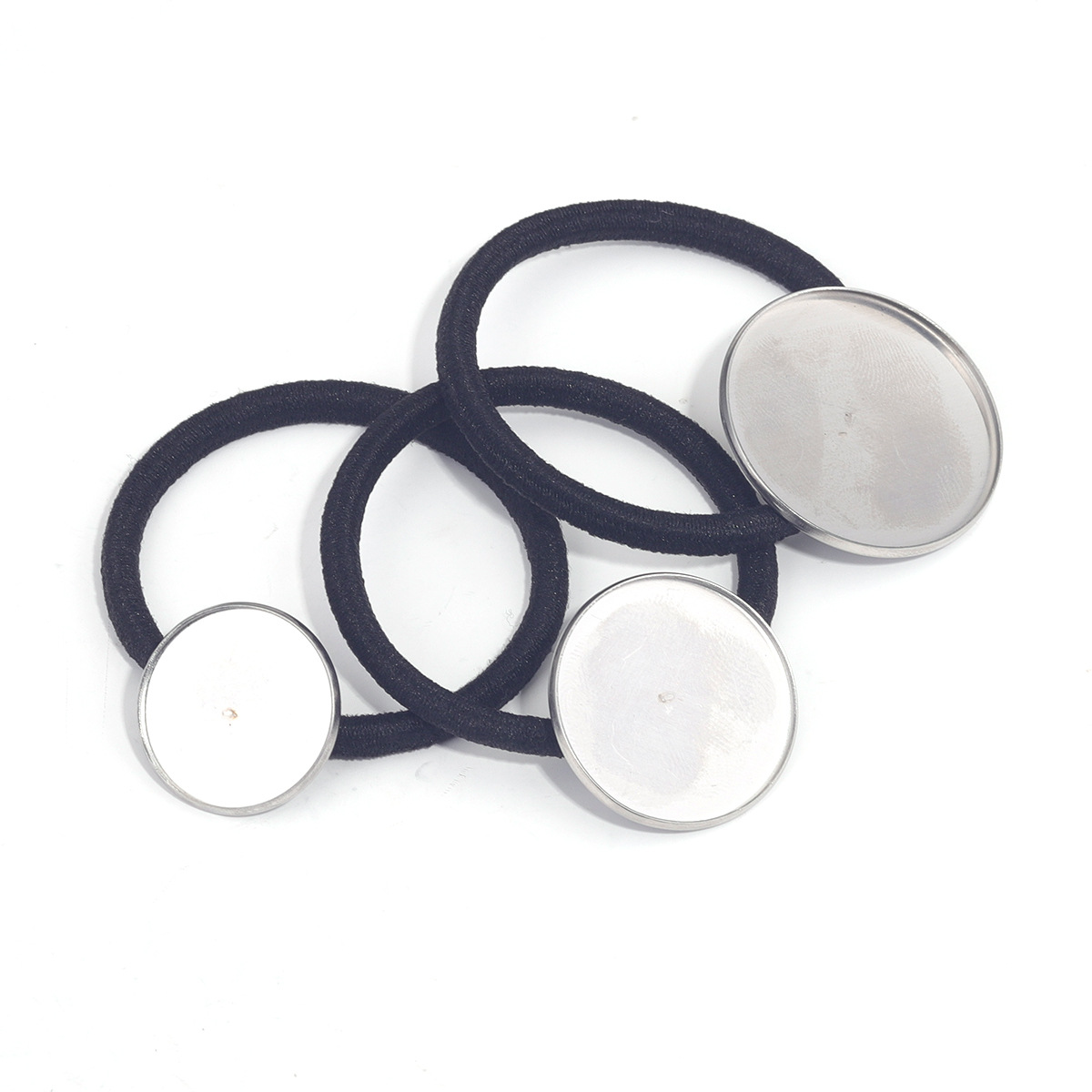 Estilo coreano accesorios para el pelo accesorios DIY joyería tiempo gema inferior soporte material de acero inoxidable banda Goma elástica