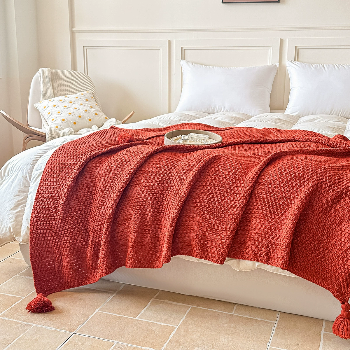 Красное новогоднее одеяло по индивидуальному заказу, праздничное праздничное рождественское одеяло для отдыха, декоративное одеяло для гостиной, дивана, одеяло для обеденного перерыва