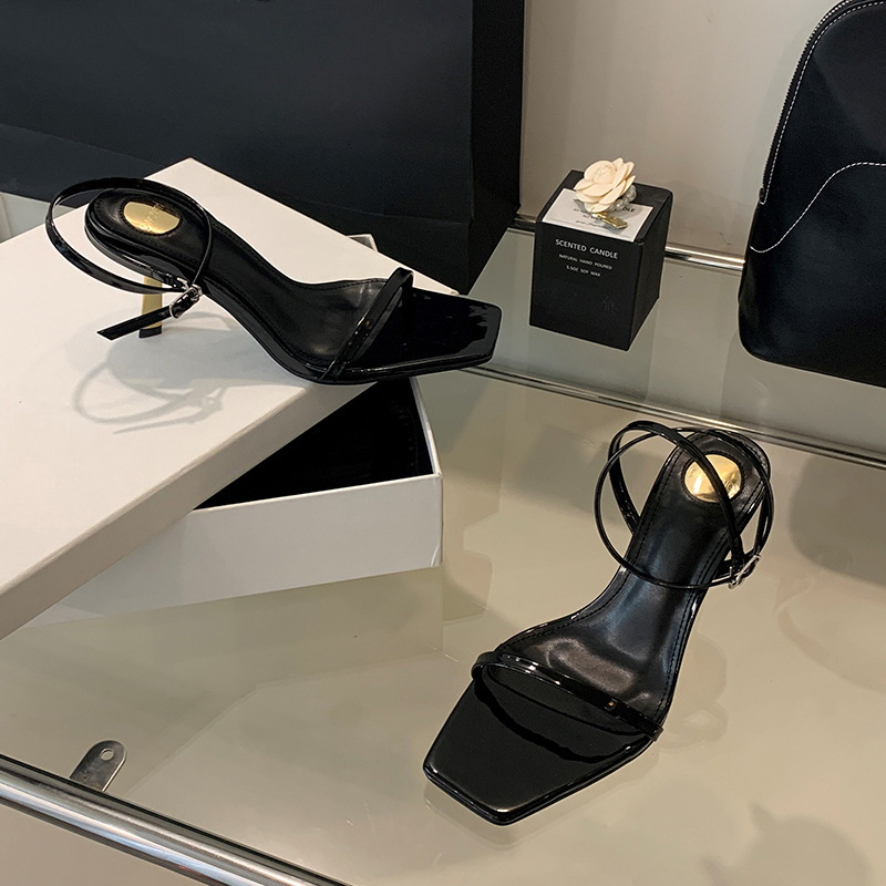 2026 European and American Summer New Fashion One-Strap Women's Sandals with Thin Heels and Elegant High Heels