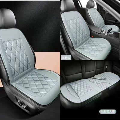 Multi-function pad | cigarette lighter port, USB quick-heating pad - five-seats-three-piece-set-gray