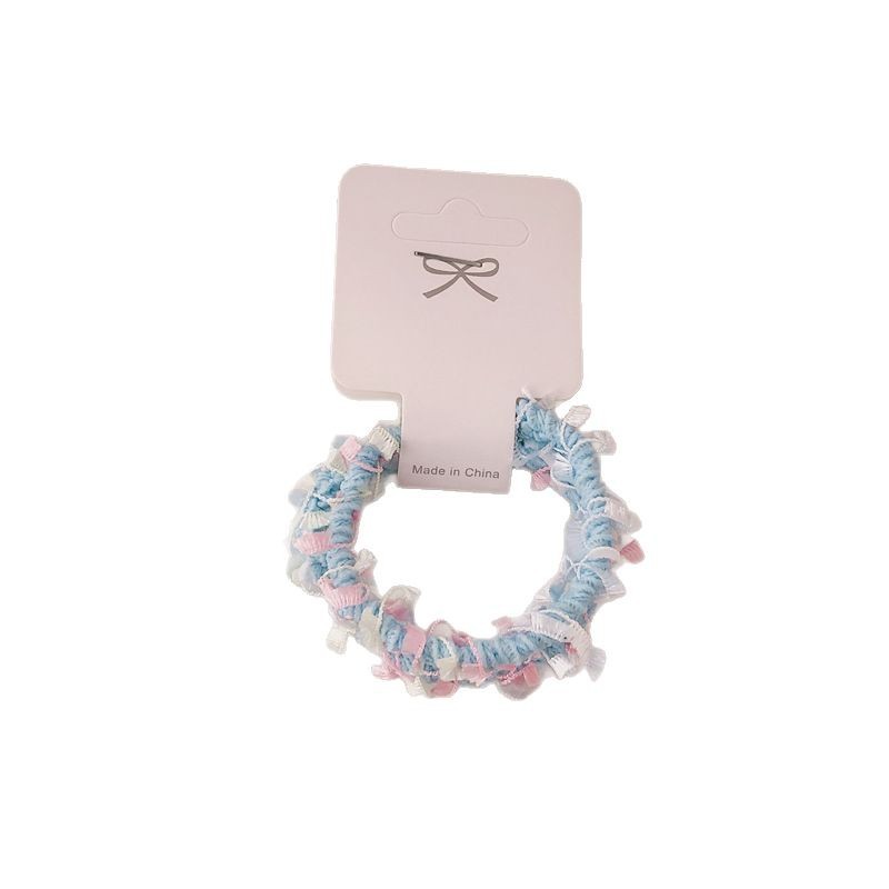Chica coreana cuerda para el cabello de color dulce y linda lazo para el cabello de felpa banda de goma cuerda para atar accesorios para el cabello duraderos de alta elasticidad para niñas