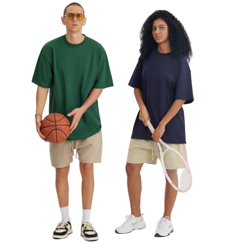 Ropa de hombre LVLV | Tamaño europeo retro americano transfronterizo ameikaji marca de moda algodón pesado de gran tamaño camiseta suelta