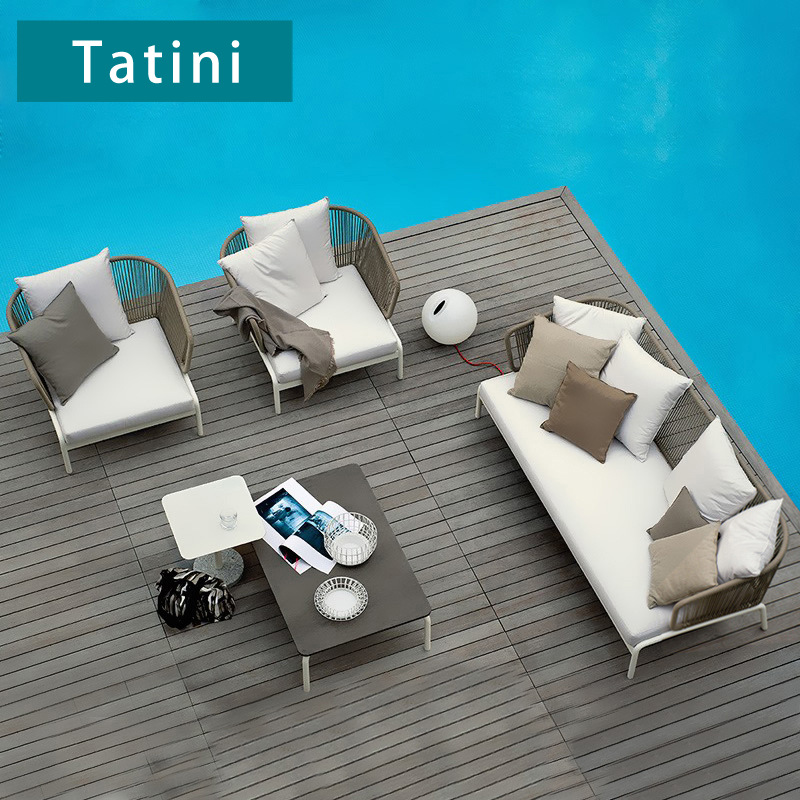 Al Aire Libre sofá patio ocio Silla de ratán muebles Nordic Hotel Villa jardín al aire libre Sunshine Room combinación de mesa de té
