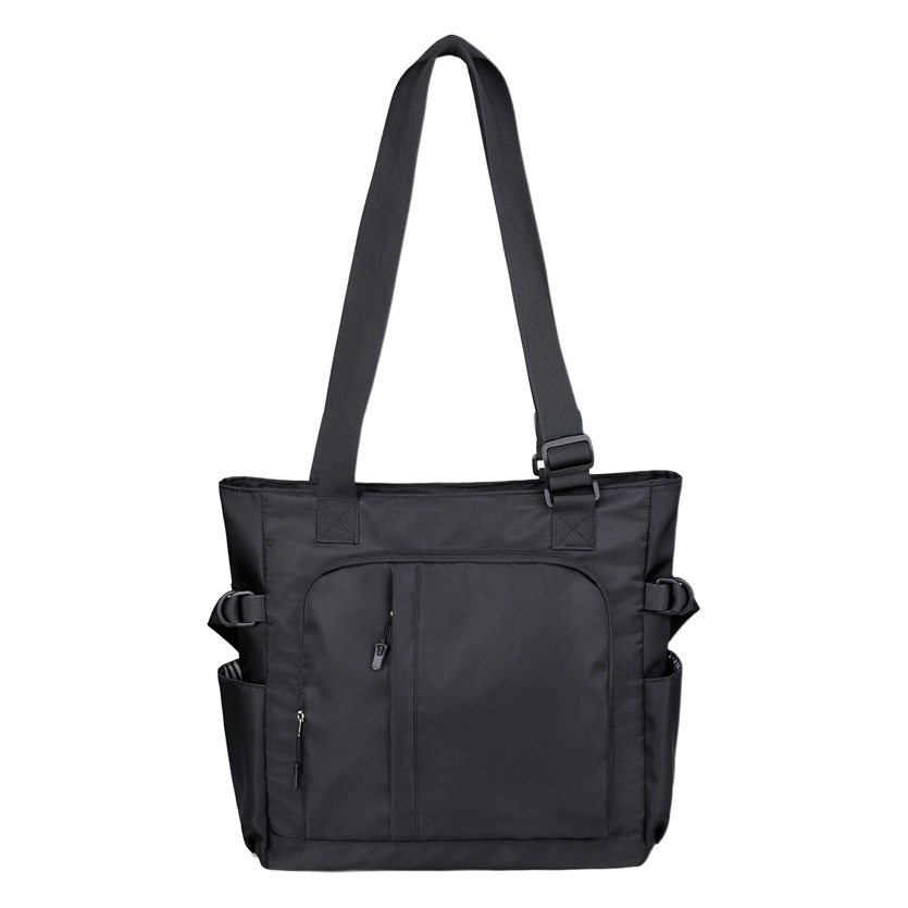 Solid Color Multi-pocket Tote Bag Large Capacity Casual Business Portable Adjustable Shoulder Handbag Commuter Office Bag