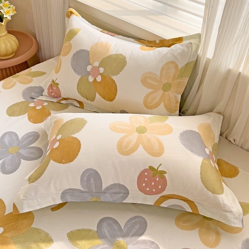 A pair of simple pure cotton pillowcases, 100% cotton pillow cover for adults, unisex, 48cm x 74cm, home use pillowcase set with insert.