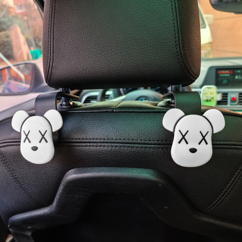 Gancho para coche, respaldo del asiento interior del coche, asiento trasero multifuncional creativo, interior del coche, dibujos animados, suministros lindos, almacenamiento