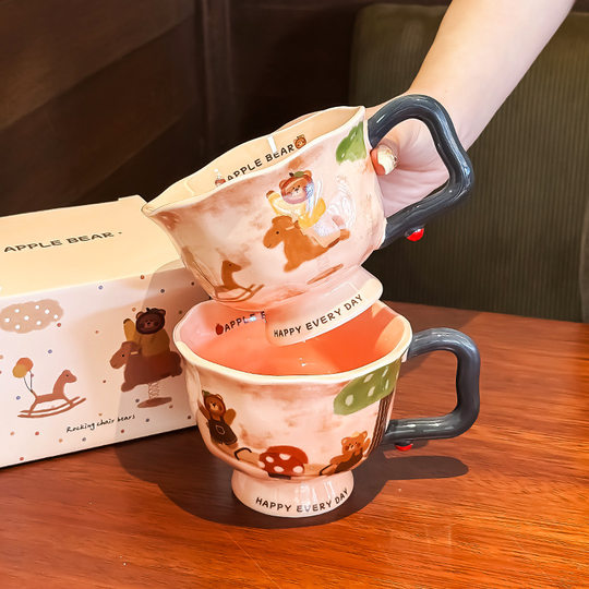 Mug Creative Artistic Ceramic Water Cup 2024 New Style Women's Office Home Breakfast Coffee Cup Accompanying Gift