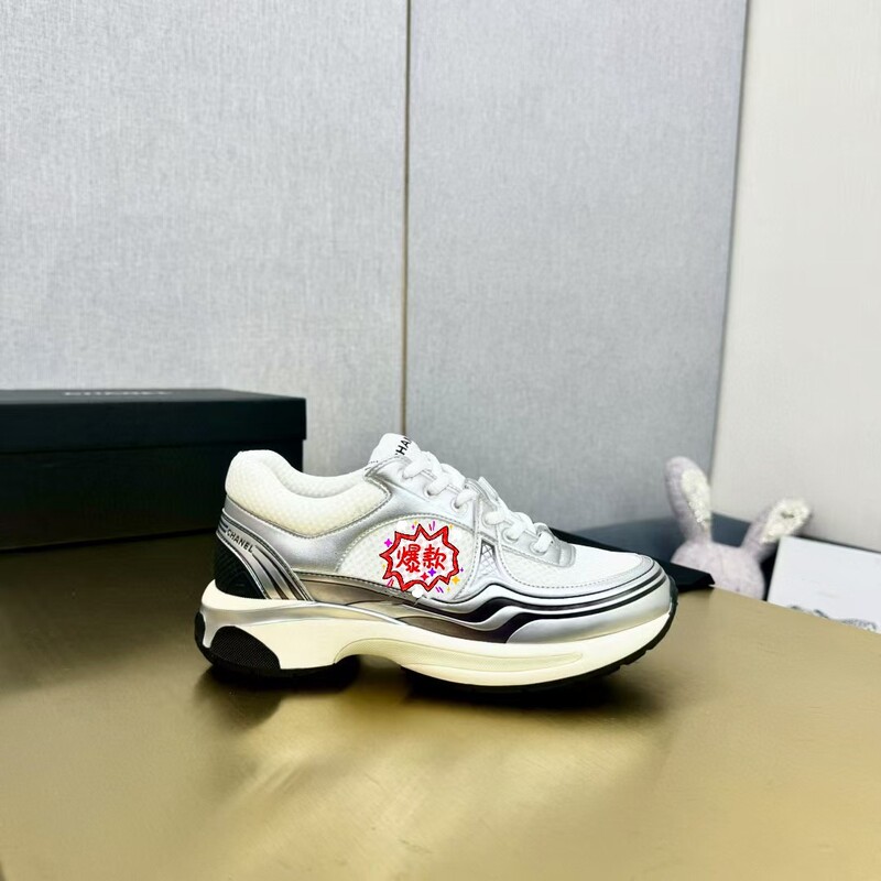 2025 New Silver Corner King Xiaoxiang Women's Sportswear Casual Single-layer Shoes Thick Sole Increased Mesh Lace-up Sneakers