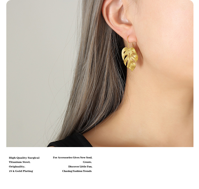 Tropical Leaf Copper Earrings Plating Copper Earrings