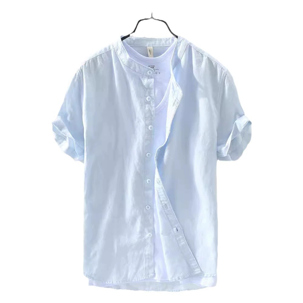 Цветная тонкая рубашка для отдыха, AliExpress, для импорта, хлопок и лён, размер плюс
