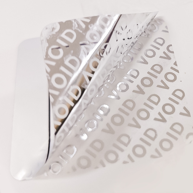 Etiqueta anti-falsificación de imagen personalizada, desgarro personalizado, etiqueta no válida, personalización, desbloqueo de palabras retenidas, pegatina de sellado anti-desmontaje y anti-desgarro desechable