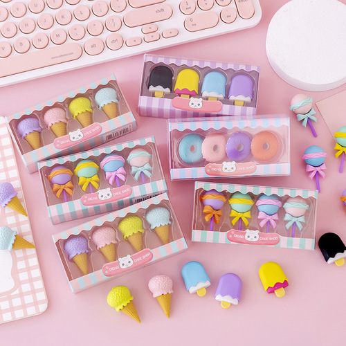 Simulated Dessert Burger Eraser Children's Day Gift for Primary School Students Creative Cartoon Cute Little Eraser Stationery Prizes