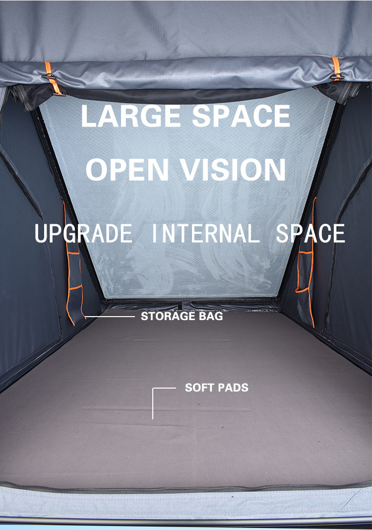 Hard-Shell Car-Mounted Triangular Tent, Aluminum Alloy Wind-Resistant Roof Tent, Universal Camping Gear for Rvs and Suvs, Wholesale