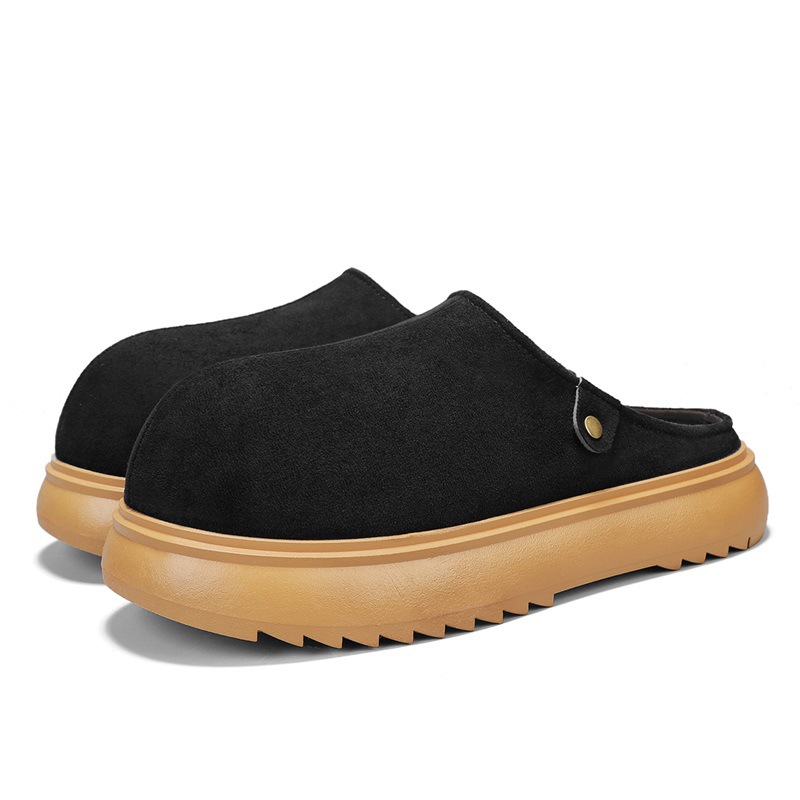 Retro explosión de zapatillas de bolsillo grueso para hombres 2025 nuevos zapatos de verano de un pie Boerken