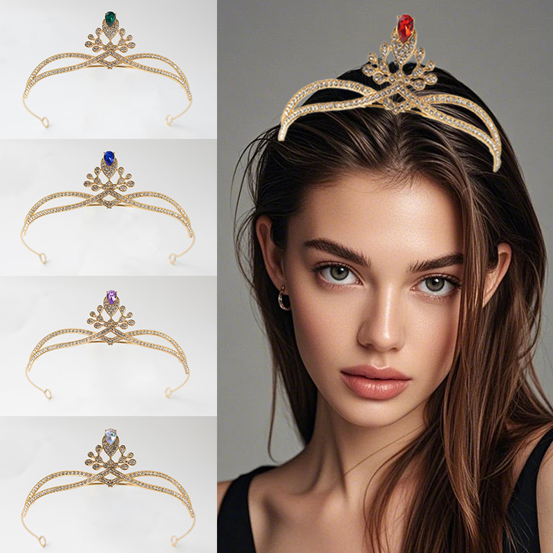 Rhinestone Alloy Bridal Crown for Wedding Photography
