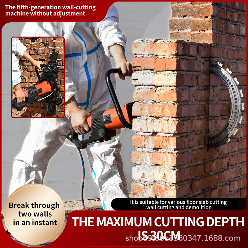 Circular saw stone cutter, concrete wall water andelectricit