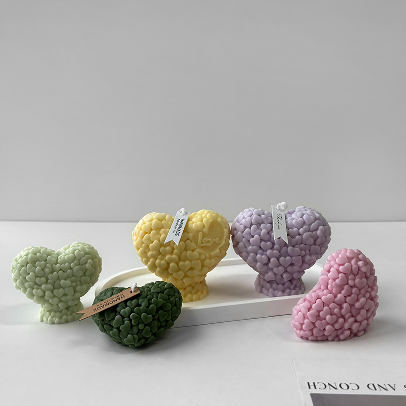 Jiahuimei amor decoración aromaterapia vela molde de silicona DIY Día de San Valentín jabón hecho a mano con mano regalo molde chocolate