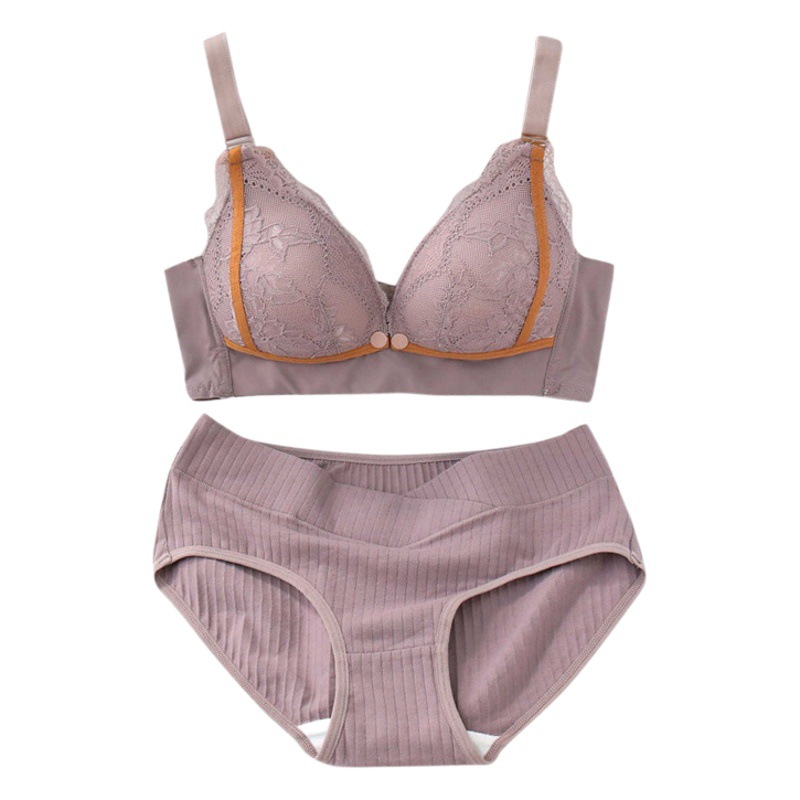 Nueva hebilla frontal inalámbrica ropa interior de maternidad traje sujetador de enfermería más pantalones cortos de maternidad a juego color