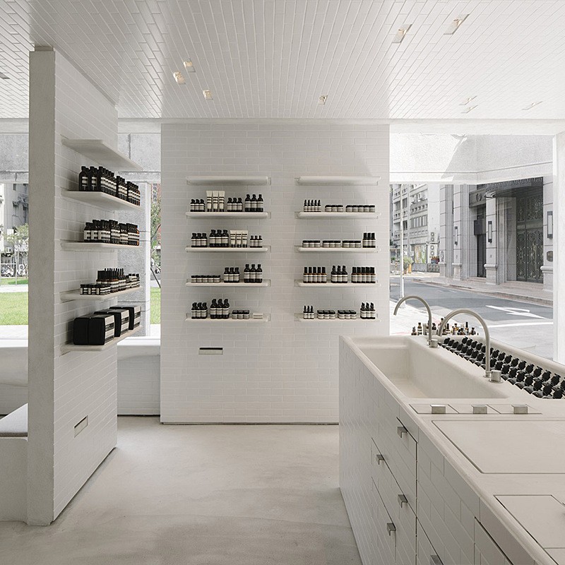 简约展厅香水面膜展示台化妆品护肤品柜台烤漆香薰精油化妆品展柜