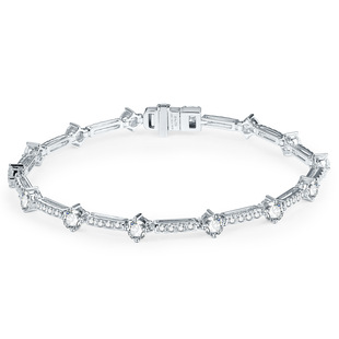 2025 Design Sense 18K Gold Inlaid Cultured Diamond Bracelet Thin Round Diamond Platinum Elegant K Gold Row Diamond Bracelet for Women