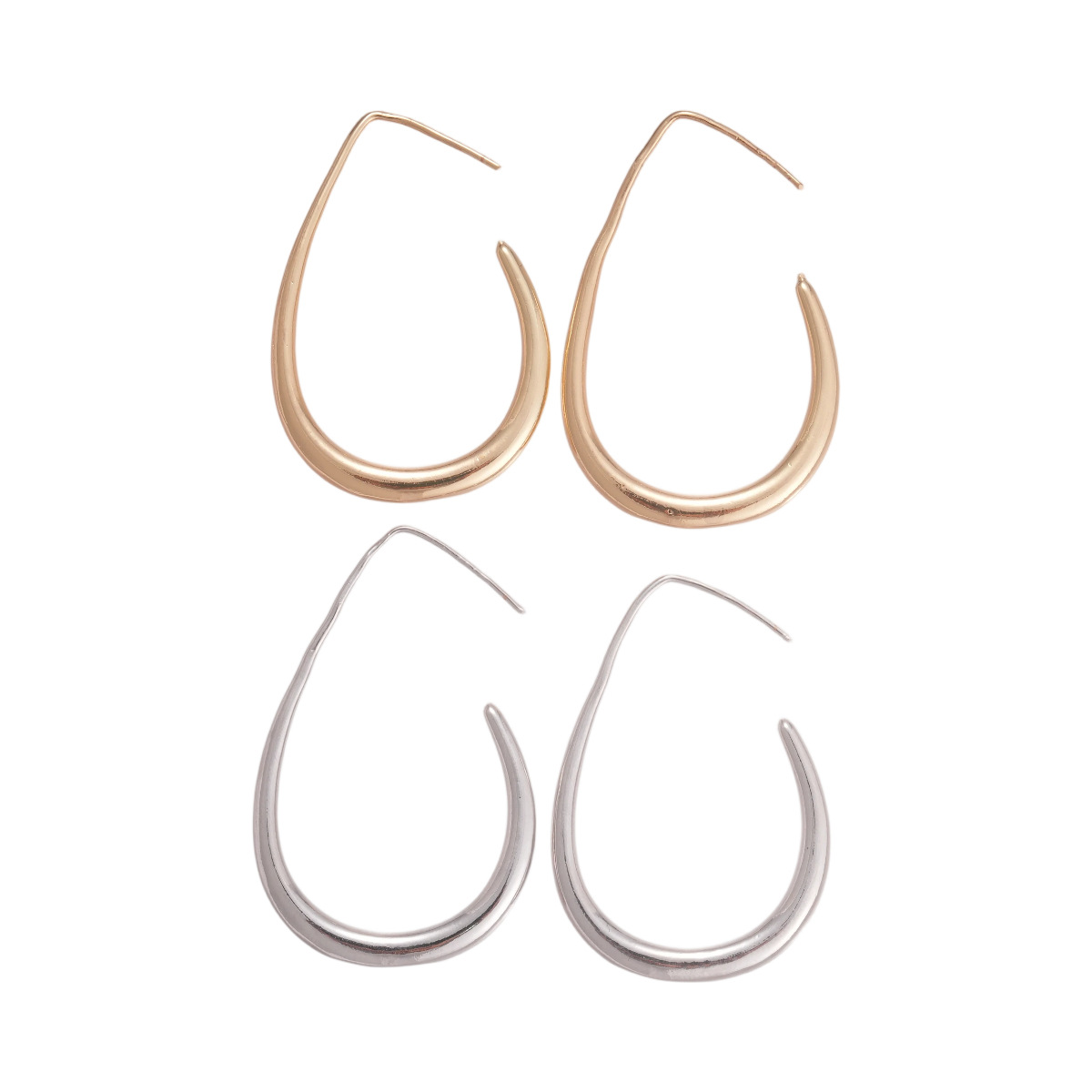 Europa y América metal transfronterizo agujero gancho de gotas de agua aire frío personalidad simple pendientes de nicho de alta calidad pendientes para mujeres