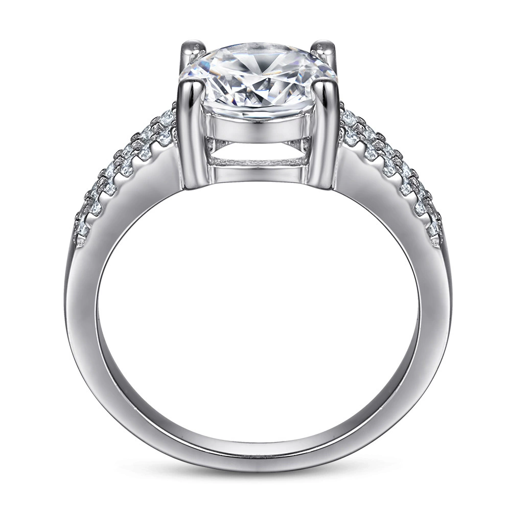 通琳 Fashionable trend ring, European style, silver 925 sample, 1 carat
