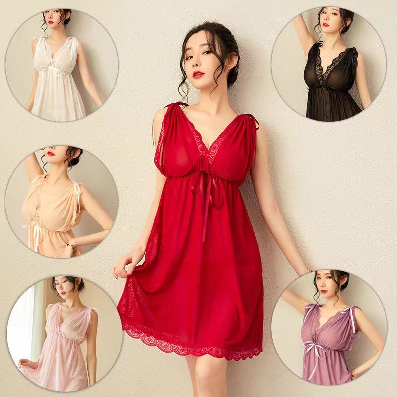 Loose Large Size Fat mm Transparent Sexy Intimates Temptation Nightgown Passionate Mesh Sexy Suit Hot Lace Pajamas