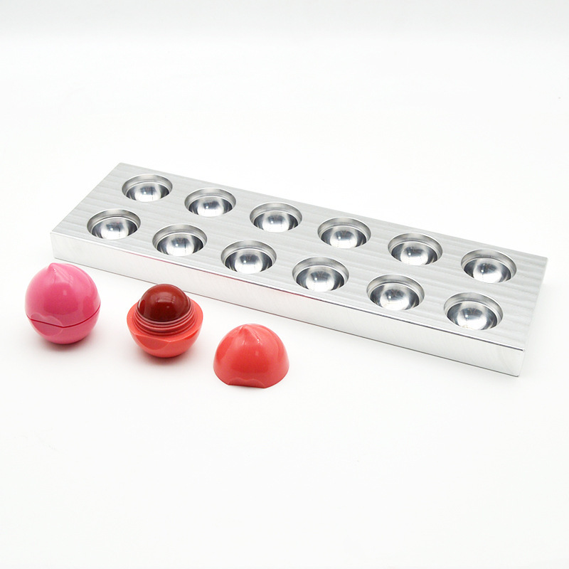 球形唇膏灌装模具 彩球润唇膏灌装铝模具 彩妆口红唇笔模具制作