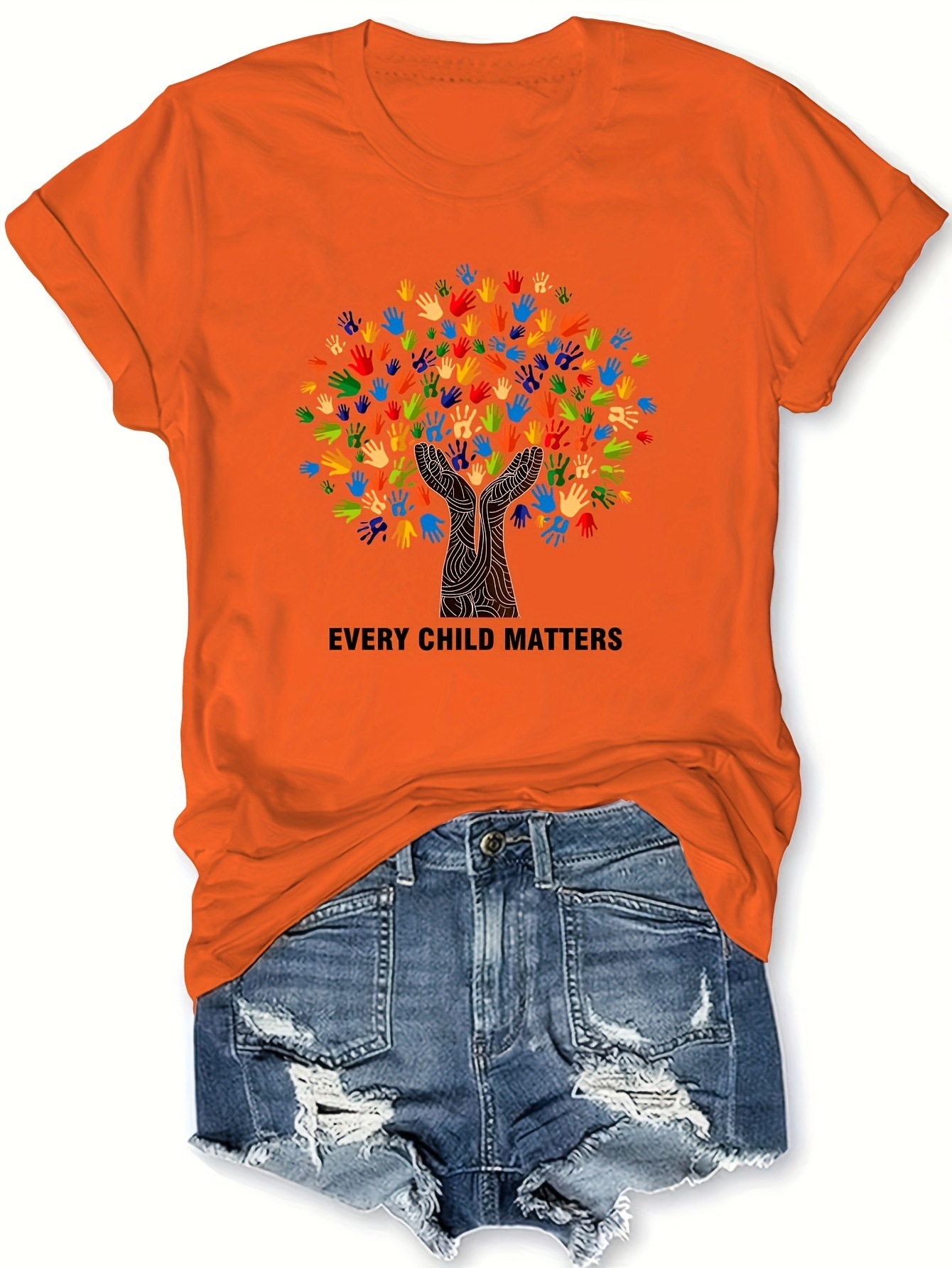 W 91511 Every Child Matters T-Shirt 印花T恤 欧美跨境亚马逊外