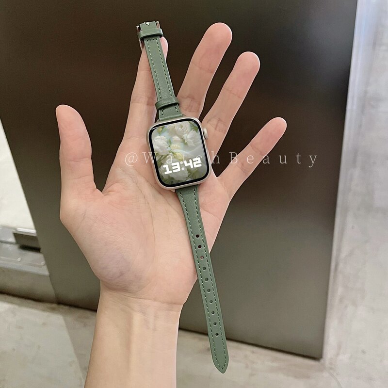 Soft and Fine Leather H-Buckle Apple Watch Strap Suitable for Apple Watch11S789Iwatch10Se Soft and Fine Leather H-Buckle Apple Watch Strap Suitable for Apple Watch11S789Iwatch10Se