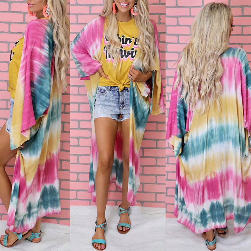 print hit color long-sleeved loose sunscreen cardigan  NSZH52449