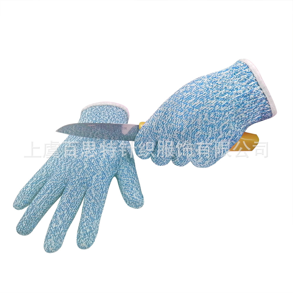 厂家直供厨房耐磨防划伤HPPE5级防切割手套玻璃屠宰钓鱼园艺手套