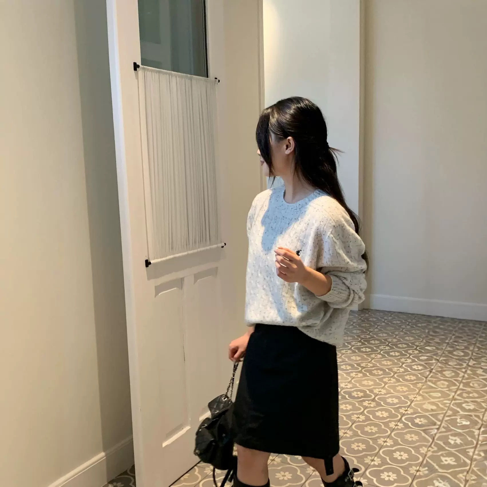 【拉夫同款】秋冬老钱风拉绒羊毛毛衣圆领宽松显瘦绞花濮院针织衫