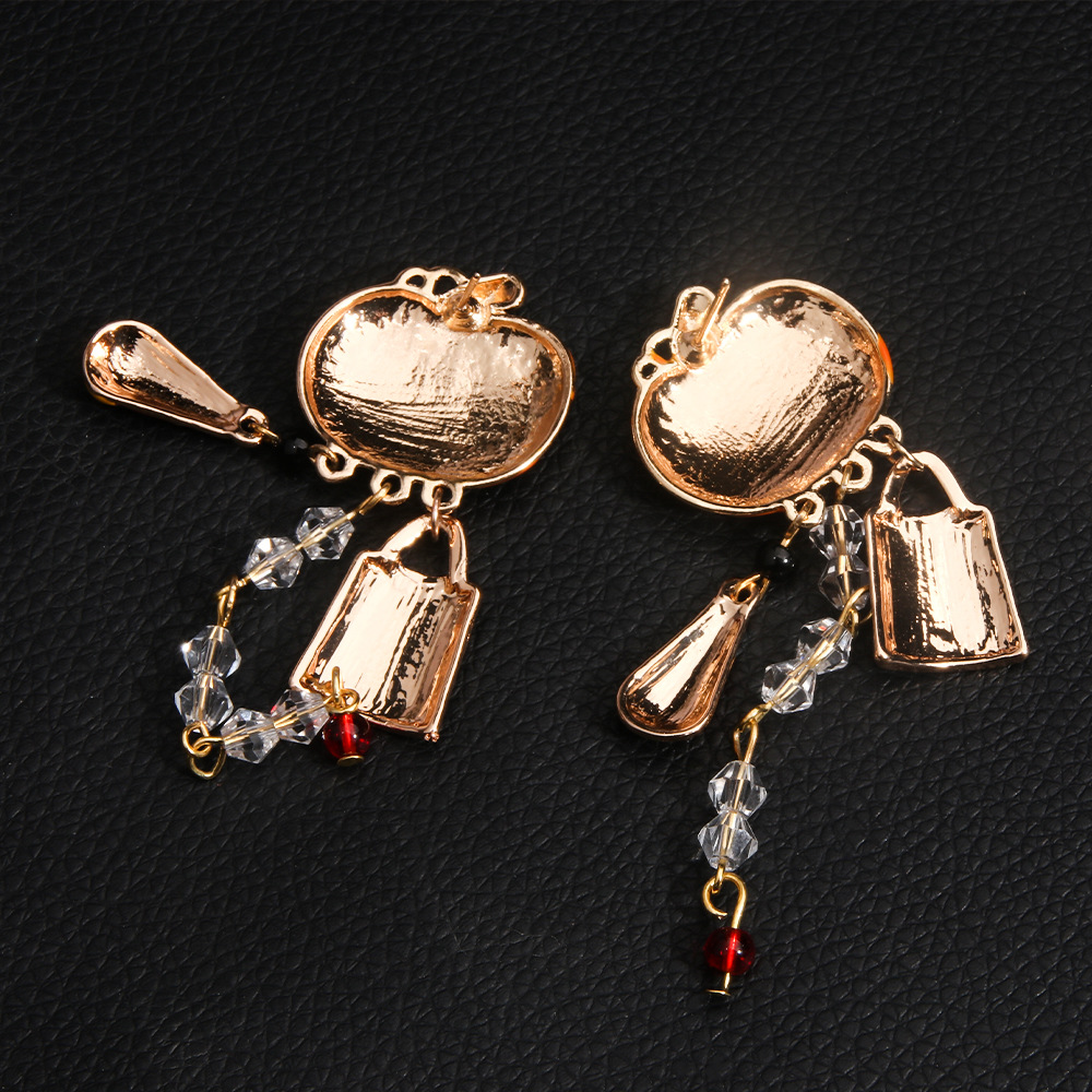Pumpkin, Fruit Pattern Unisex Gender 1 Pair Halloween Exaggerated Pumpkin Fruit Enamel Alloy Drop Earrings