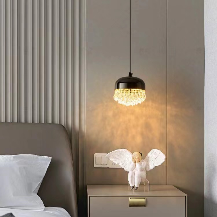Dormitorio lámpara de cristal de diamante lámpara de cabecera dúplex diseñador de lujo villa de diseño sala de estar dúplex escalera