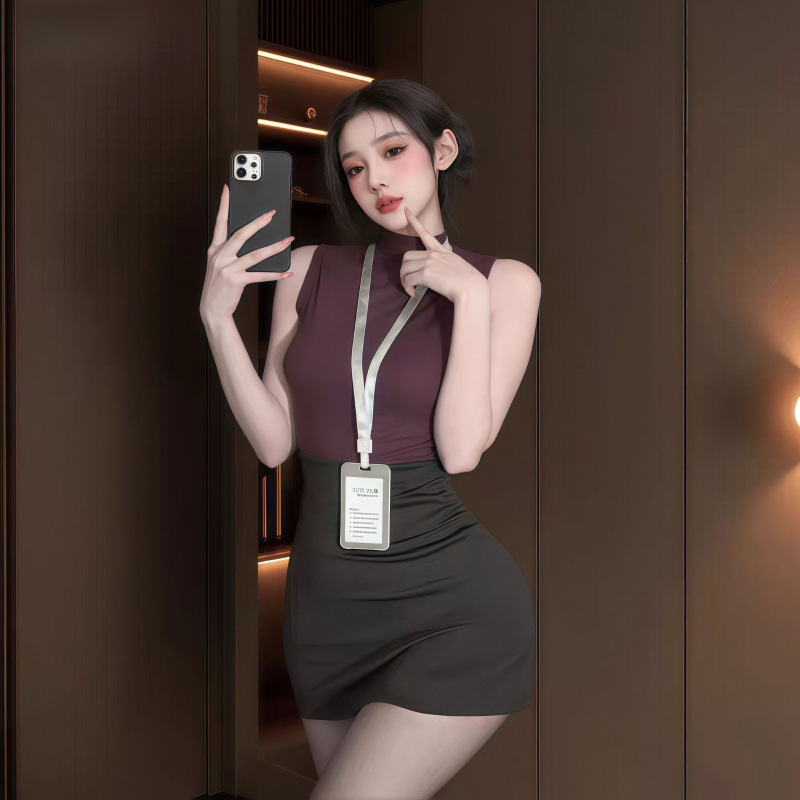 Stewardess Uniform Passionate Nightclub No-Take-Off Suit Qqny Abstinence Style Slim Sexy Intimates Pure Desire Secretary Hip Skirt