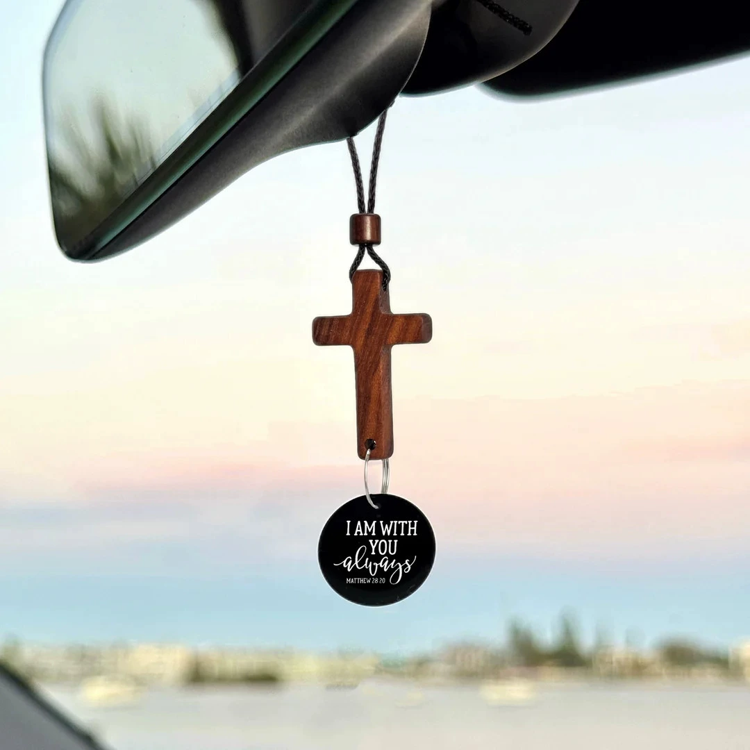 跨境Rearview Hanging Cross Ornament后视镜悬挂十字架装饰挂件