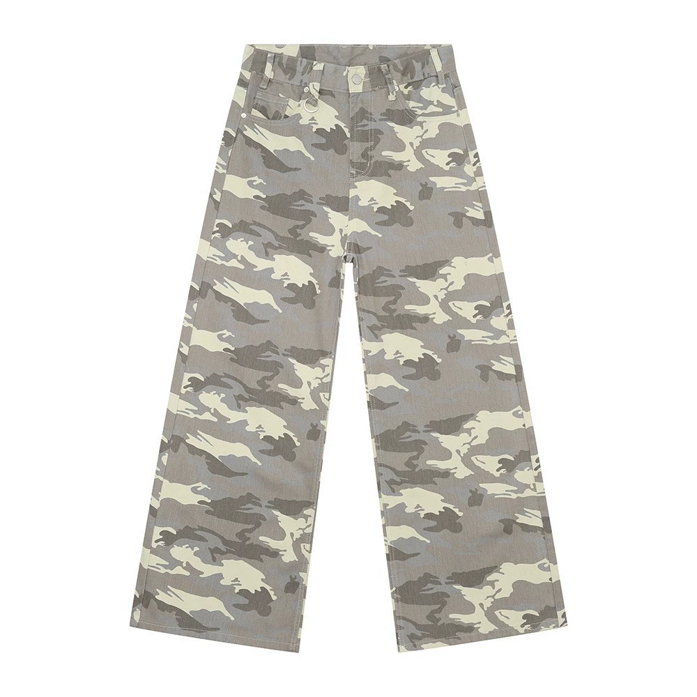 Широкие джинсы (MTLCLOTHES) ретро стиль Гонконг, потертые, свободный длинный подол, повседневные