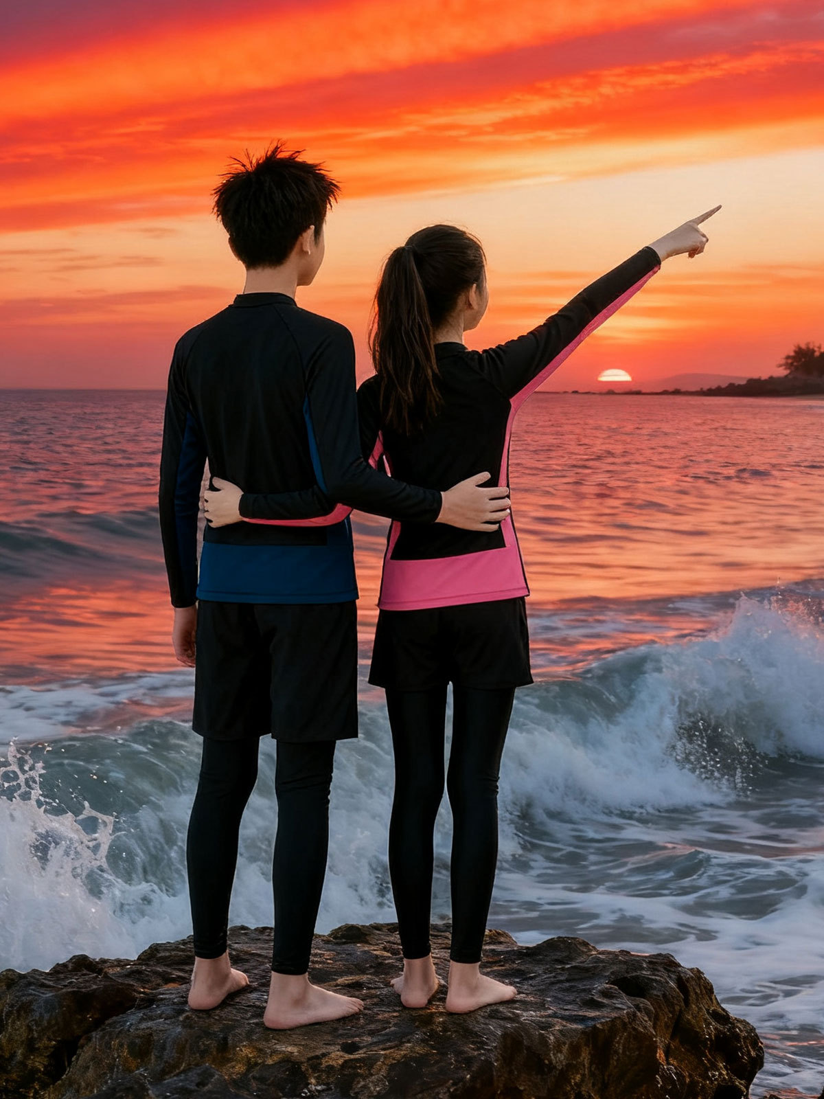 Trajes de neopreno para padres e hijos Pareja dividida de manga larga con protección solar Snorkel Traje de baño de surf de secado rápido Traje de mujer Traje de medusa para niños