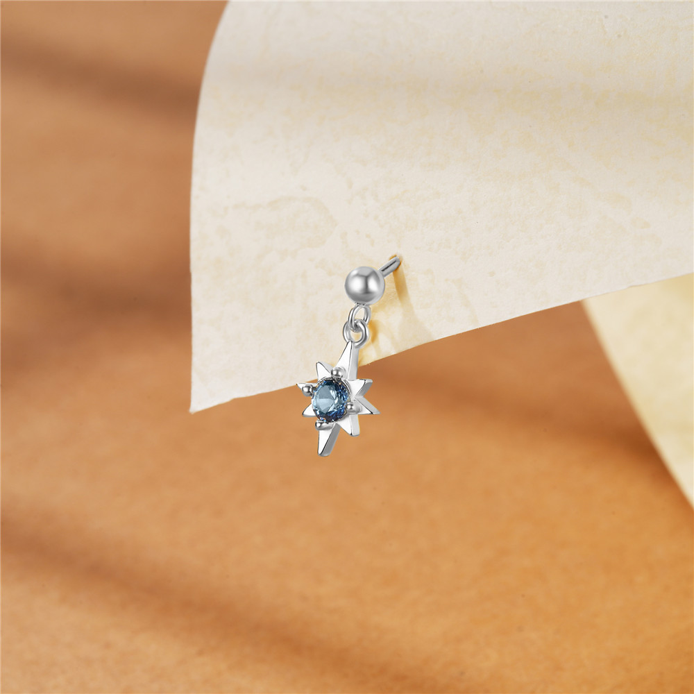 1 Paire Boucles D'Oreilles Cartilage Style Simple Brillant Géométrique Forme De Cœur Argent Sterling Placage Incruster Zircon Boucles D'Oreilles Cartilage display picture 15