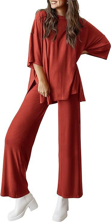 618g Weight Half Sleeve Sleeve Length Spandex, Polyester Fabric Type Pant Co-ord Set Sets Type 2 Pieces Set Quantity Daily Occasion Round Neck Neckline Loose Fit Type Solid Color Pattern Summer, Spring Season Women's Gender Casual Style Daily Women's Casual Solid Color Spandex Polyester Pant Co-ord Set Pants Sets 25