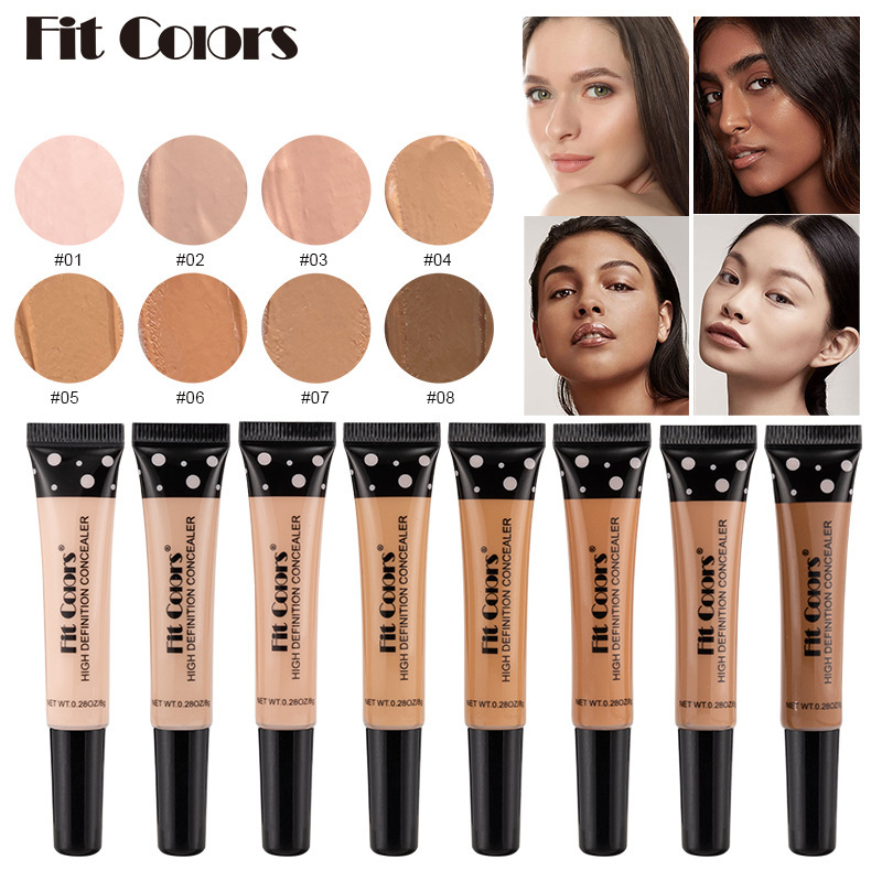 Fit Colors 8-Color Soft Tube Concealer, Contour Powder Foundation, Dark Circle & Acne Spot Covering Cross-Border Product