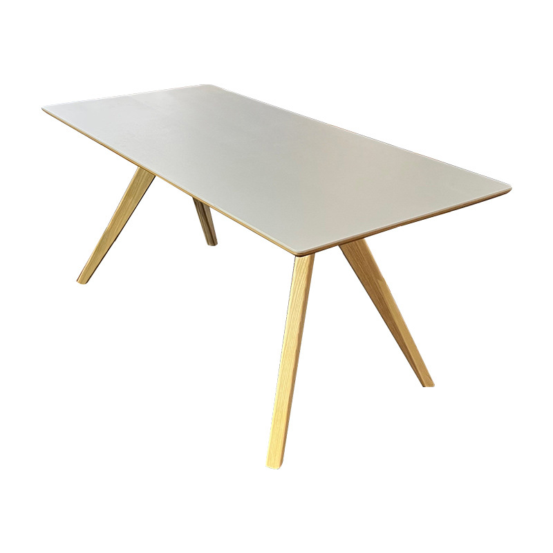 Mesa de comedor de placa de roca de madera maciza de estilo japonés simple y moderno estilo de registro mesa de arroz de ballena luz mesa de comedor de placa de roca de lujo y silla