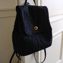 小众设计复古黑青古配色小背包2025新款夏季学院风帆布双肩包书包