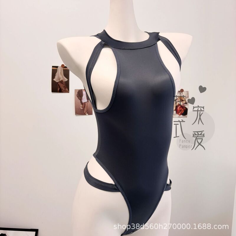 Guisu! Sexy Lingerie with Open Crotch, No Need to Take Off, High-Cut One-Piece Bikini Swimsuit, Sexy Thin Transparent Bodysuit