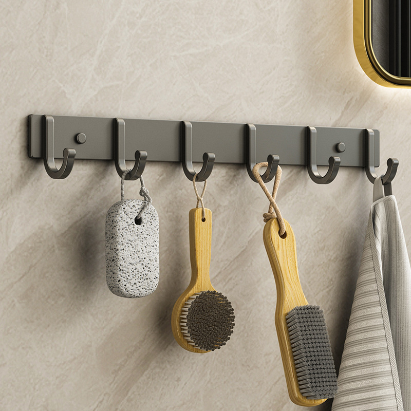 Hook strong adhesive punch-free toilet clothes row hook wall hanging hanger toilet bathroom door rear sticky hook Hook strong adhesive punch-free toilet clothes row hook wall hanging hanger toilet bathroom door rear sticky hook