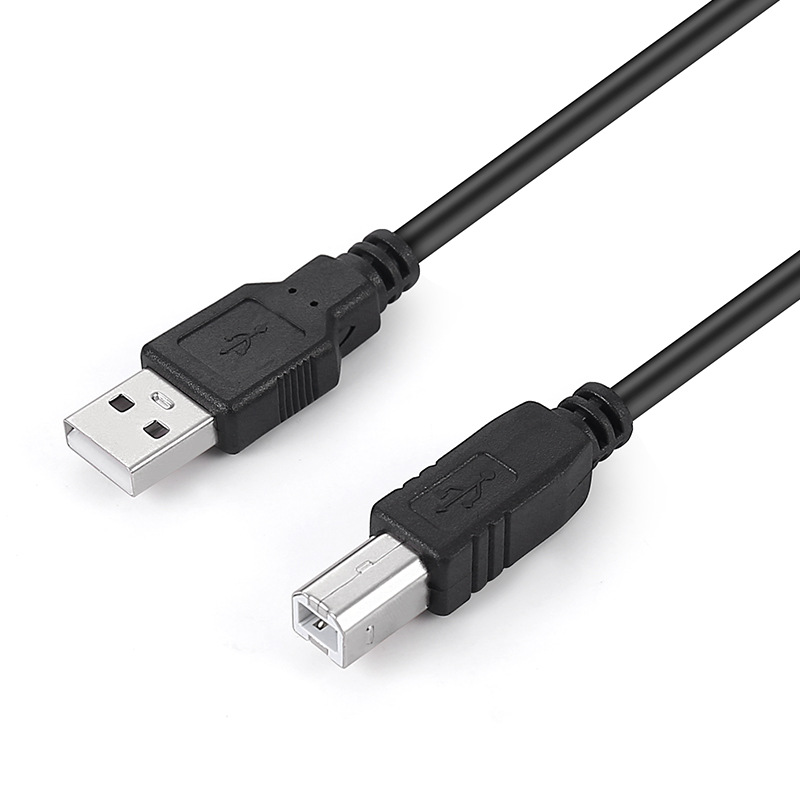 Venta directa USB Cable de impresión USB negro impresora cable de datos USB Cable de impresora USB 1,5 m embalaje independiente