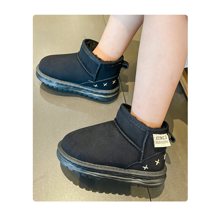 2023 Stivali da neve per bambini ispessiti invernali Scarpe di cotone calde Stivali per ragazzi e ragazze Scarpe in cotone per bambini con suola morbida antiscivolo_voghion.com