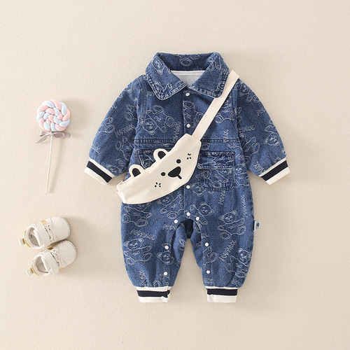 Baby Spring Outfit for Newborn Boys, Onesie for 1-Month-Old Princess, Newborn Clothes, Autumn Hanger Outing Crawling Suit